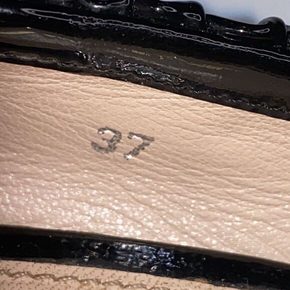 Prada Black Patent Leather Runched Ballet Pump Kitten Heel Size EU 37 - Picture 14 of 17